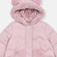 GRG Thick Fleece Lined Fur Trim Pink Hooded Puffer Jacket 13168