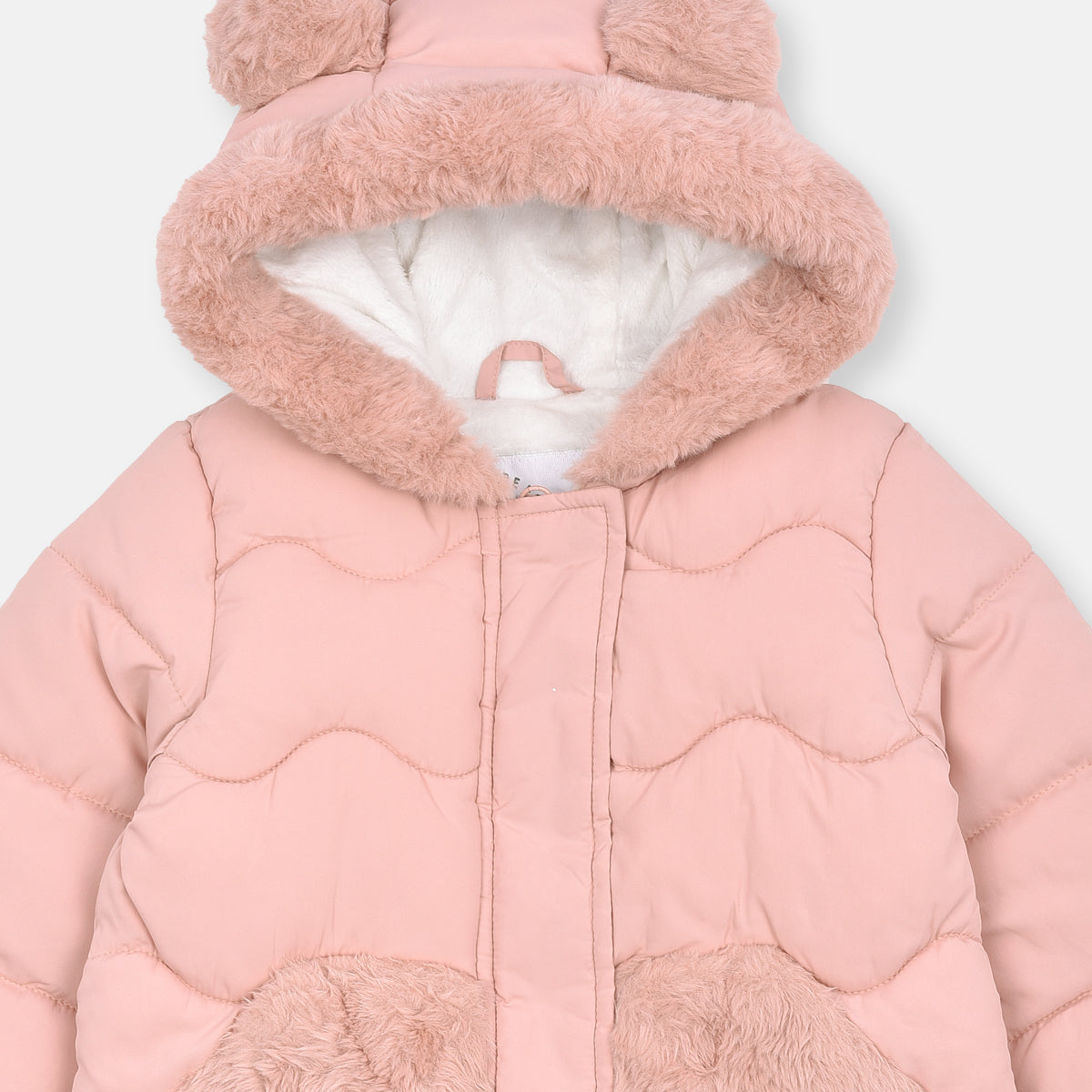 CA Pink Thick Sherpa Lined Fur Trim Hooded Puffer Jacket 13172 ...