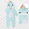 Blue Unicorn Fur Babygrow Costume with covered Feet 13414
