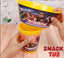 2 in 1 Snack Tub with Straw Glass For Kids Frozen Barbie Unicorn Encanto Roblox Characters For Kids (random color & Character)