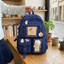 Cute Girls Backpack Multi Pocket Canvas School Bag White Student Bag For Teenage Girls