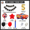 Car Theme Birthday Party Decoration Set 60 Pcs for Kids Boys & Girls