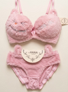 Cute Fur Style Double Padded Woolen Bikini Set – Soft Pink Plush Bra & Panty Lingerie Set
