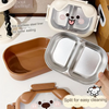 Animal Puppy Stainless Steel Lunch Box - Cute Partition Design (Random Color)