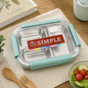 Simple 3-Compartment SS Lunchbox - Assorted Color