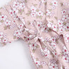 Pink Floral Cotton Japanese Front Open Loungewear Set 12308
