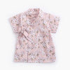 Pink Floral Cotton Japanese Front Open Loungewear Set 12308