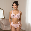 2 PCs Labubu Style Cute Double Padded Bra & Panty Set for Women – Soft Wool Material, Comfortable Lingerie Set
