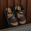 Black 5 Stripe Washable Long Soft Sandal 2771 B