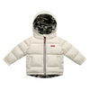 Camouflaged White Dual sided Hooded Puffer Jacket 12389
