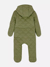 PMK Olive Green Inner Quilted Zip-Up Snowsuit #12680