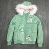 Disney Rainbow Roar Green Puffer Parka Jacket 12166