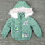 Disney Rainbow Roar Green Puffer Parka Jacket 12166