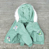 Disney Rainbow Roar Green Puffer Parka Jacket 12166