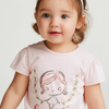 PRN Girl Embroided Flower Pink Shirt #13621
