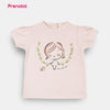 PRN Girl Embroided Flower Pink Shirt #13621