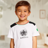 Child wearing a white t-shirt with Euro 2020 logo