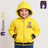 ML Yellow Black Contrast Fleece Zipper Hoodie 9843