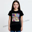 Beautiful Girl Leaf Painting Black Shirt 7333