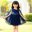 Chest Flower Navy Blue Net Fancy Dress 12077