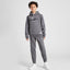 Child wearing a gray hoodie and pants set with 'Haberich' branding on a white background