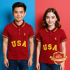 ML Red USA Embroided Pony Polo 12027