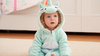 Blue Unicorn Fur Babygrow Costume with covered Feet 13414