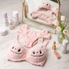 2 PCs Labubu Style Cute Double Padded Bra & Panty Set for Women – Soft Wool Material, Comfortable Lingerie Set
