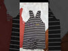 Oshksh White Stripes Short Length Cotton Overalls Dungaree 12223