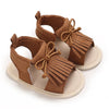 Brown Stripes Bow Prewalker Sandal 2730 B