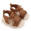 Brown Stripes Bow Prewalker Sandal 2730 B