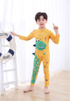 Dino Yellow Unisex Swimsuit with Cap 13643
