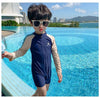 Penguin Short Style Blue Swimsuit with Cap 13649