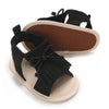 Black Stripes Bow Prewalker Sandal 2730