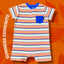 LEE Peach White Stripes Romper Bodysuit 13523
