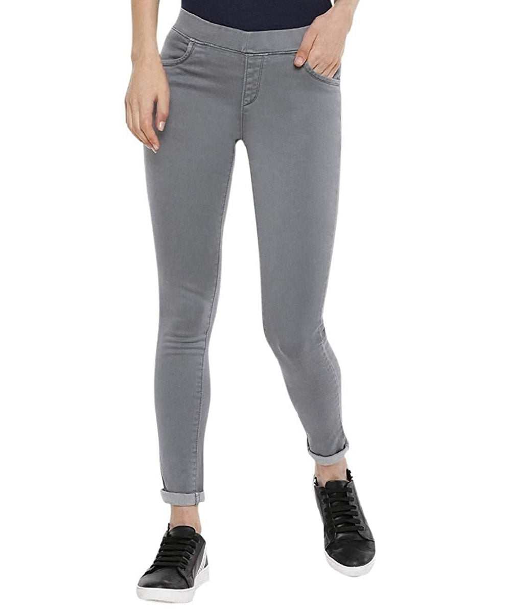 Grey Solid Relaxed Fit Jeggings main image 1