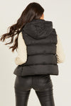 Quiz UK Black Padded Hooded Gilet W152