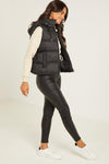 Quiz UK Black Padded Hooded Gilet W152