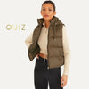 Quiz UK Khaki Padded Hooded Gilet W151