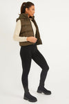 Quiz UK Khaki Padded Hooded Gilet W151