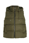 Quiz UK Khaki Padded Hooded Gilet W151