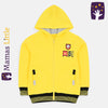 ML Yellow Black Contrast Fleece Zipper Hoodie 9843
