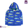 ML Cars Allover Printed Unisex Blue Fleece Zipper Hoodie 9560