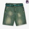 OM Dull Green Shorts with Belt 10596