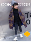 Quilted Check Gold Long Coat 11452
