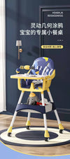 Baby High Chair Navy With Deattachable Wheels