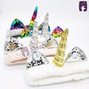 Unicorn White Golden Horn Fluffy Hair Band 4766