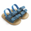 Denim Double Bow Lining Elastic Back Prewalker Sandal 2443 C
