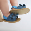 Denim Double Bow Lining Elastic Back Prewalker Sandal 2443 C