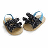 Polka Dots Double Bow Lining Elastic Back Prewalker Sandal 2443 B